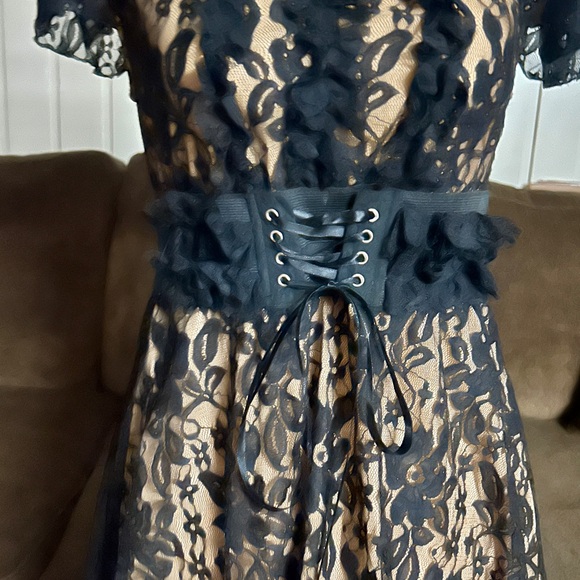 Pastel Design • Medium • Black • Floral Lace Party  Dress W/ Pull-string • New - Picture 8 of 13